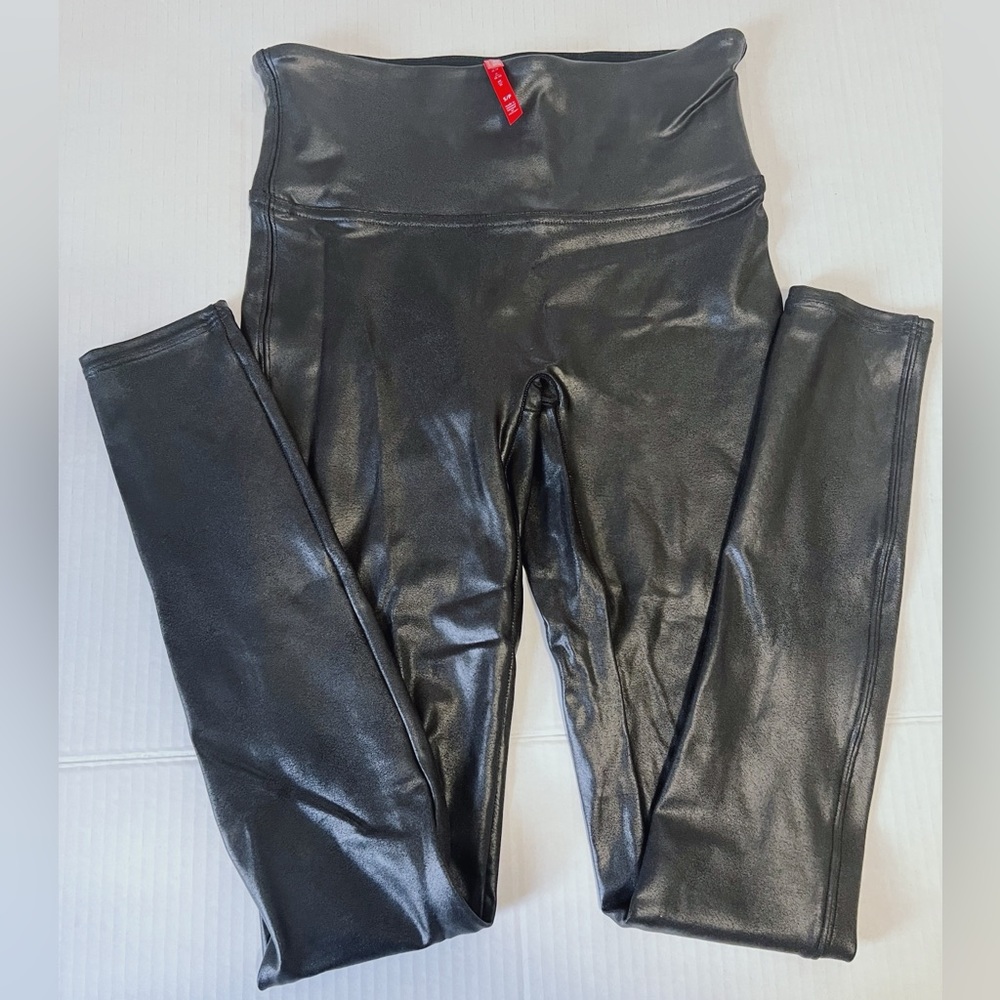 SPANX faux leather tights Size Small